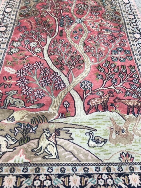 Carpet vintage cashmere silk, fgait hand 92 X 155 CM