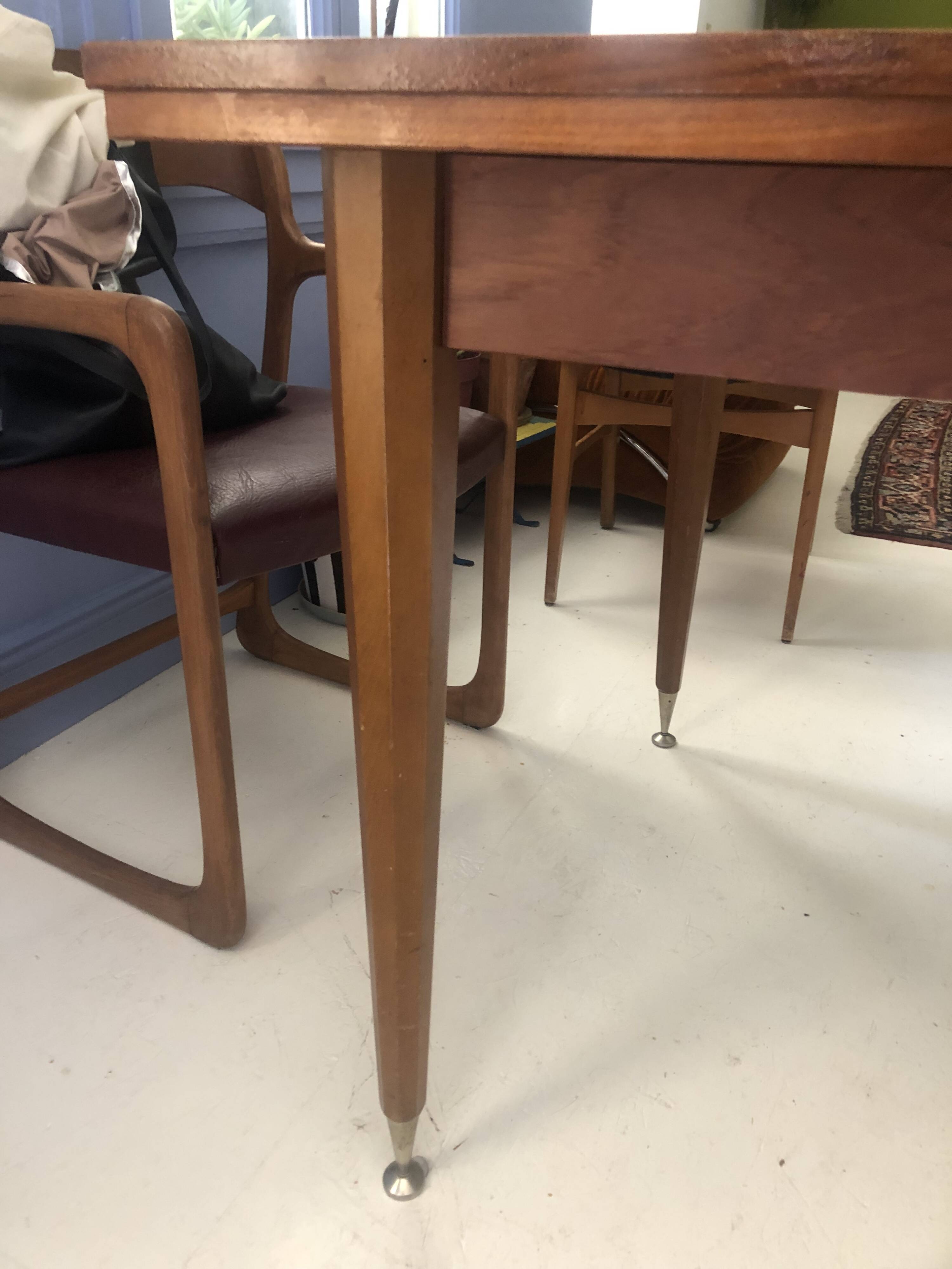 Mid-century Scandinavian dining table (with integrated extensions)