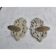 Pair of cerused wood and iron wall lights