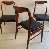 Trio of Danish chairs by Kai Lyngfeldt Larsen 60s, reupholstered