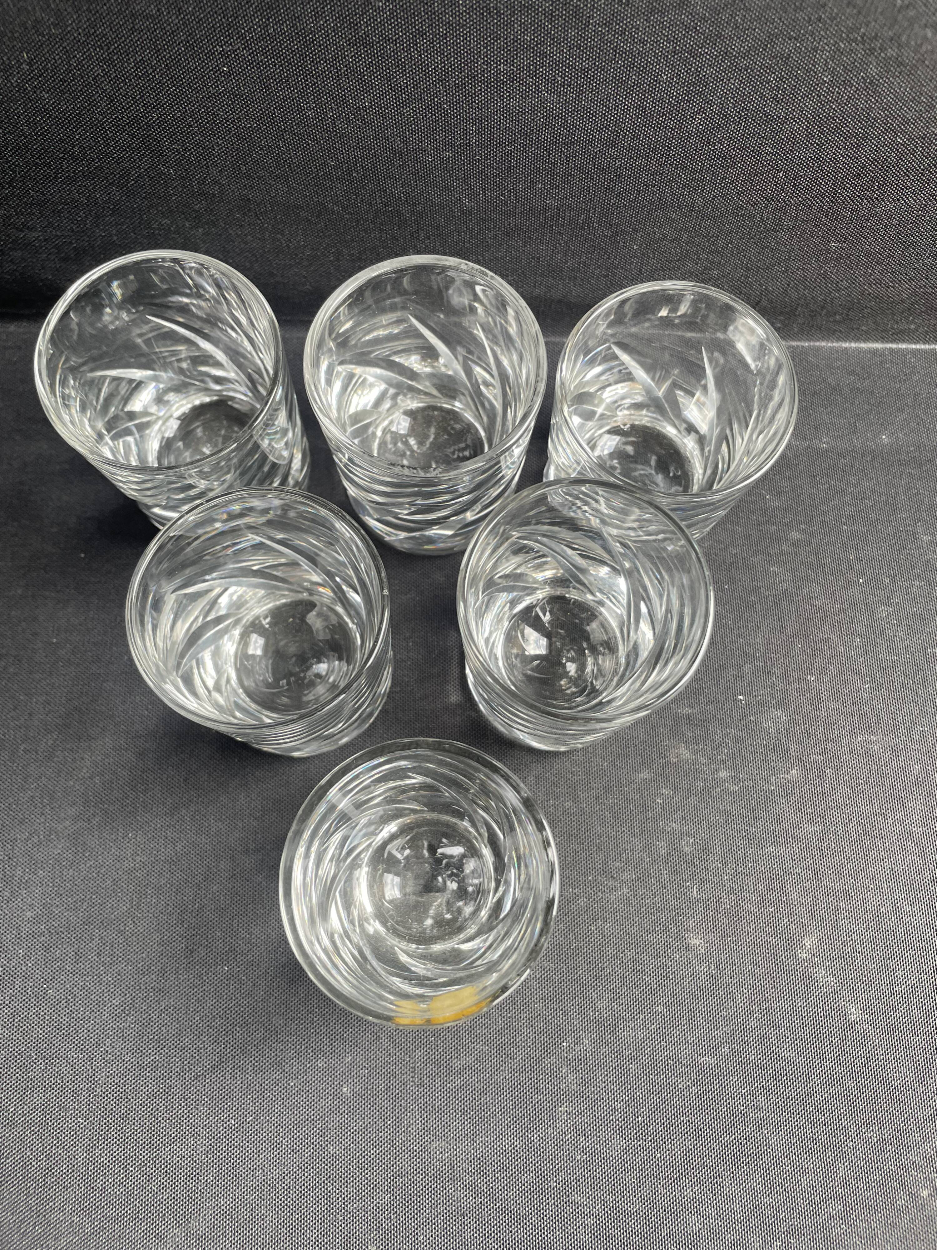 6 hand-cut crystal glasses