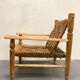 Wood and rope armchair and footrest