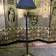 Floor lamp  brass and black iron