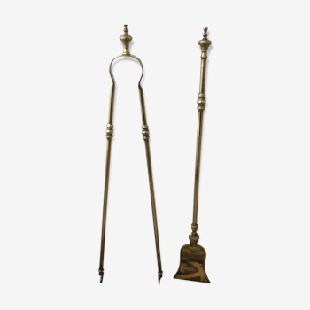 Brass Fireplace Accessories, Pinch and Shovel