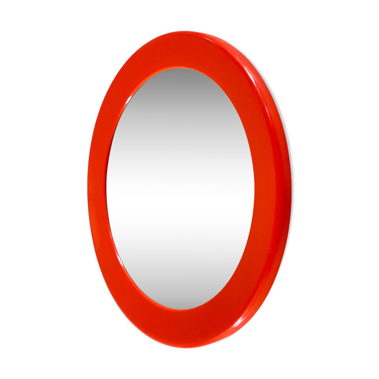 Round orange wall mirror by syla 70 years