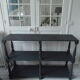 Console, bookcase, vintage slate grey dresser, 2 shelves