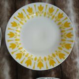 4 antique flat plates from Digoin and Sarreguemines