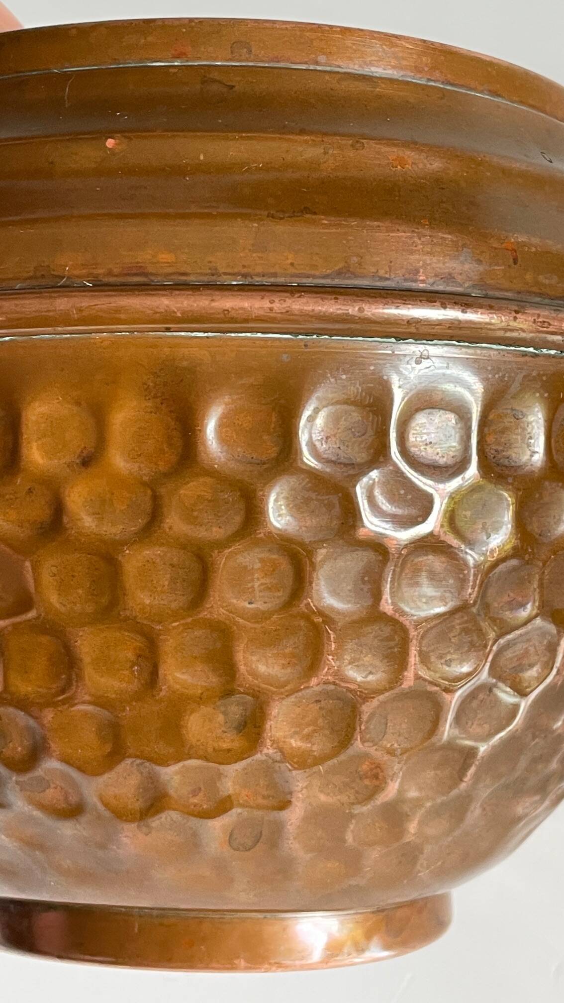 CACHE-POT par VILLEDIEU Cuivre à Patine Vintage