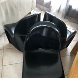 Set of 3 chairs Vintage black Verner Panton