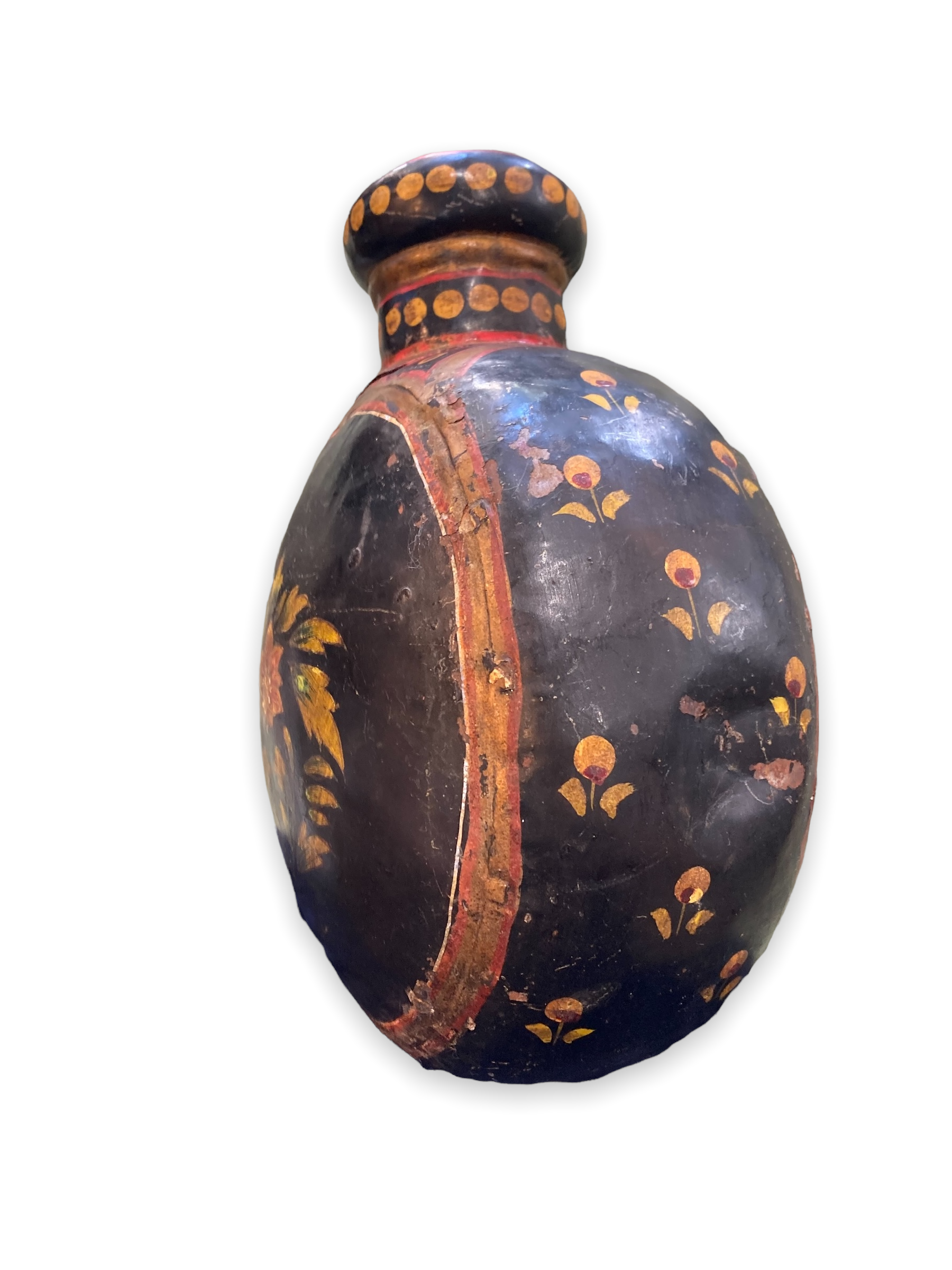 Indian painted metal jar