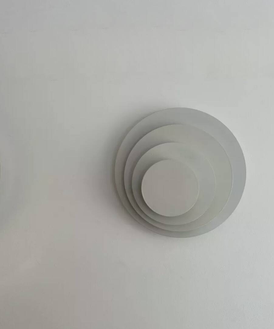 Pair of vintage geometric wall lights, white lacquered metal, Germany 1980s