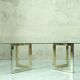 Italian modern brass and chrome coffee table, 1970