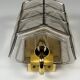 60s 70s Wall Lamp Wall Sconce Glashütte Limburg Germany Glass & Metal