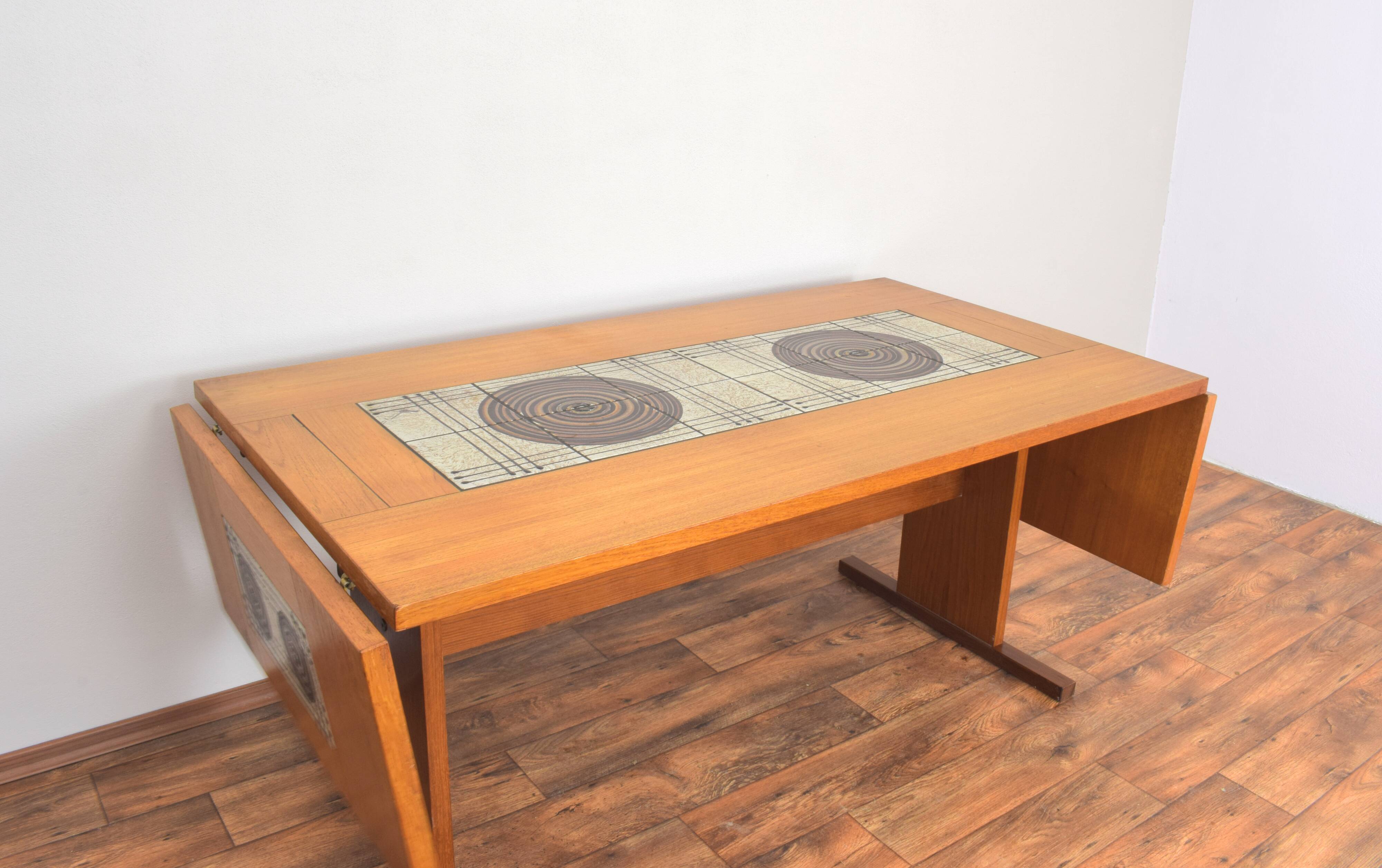 Teak & Tile Dining Table by Gangso Mobler, 1960s.