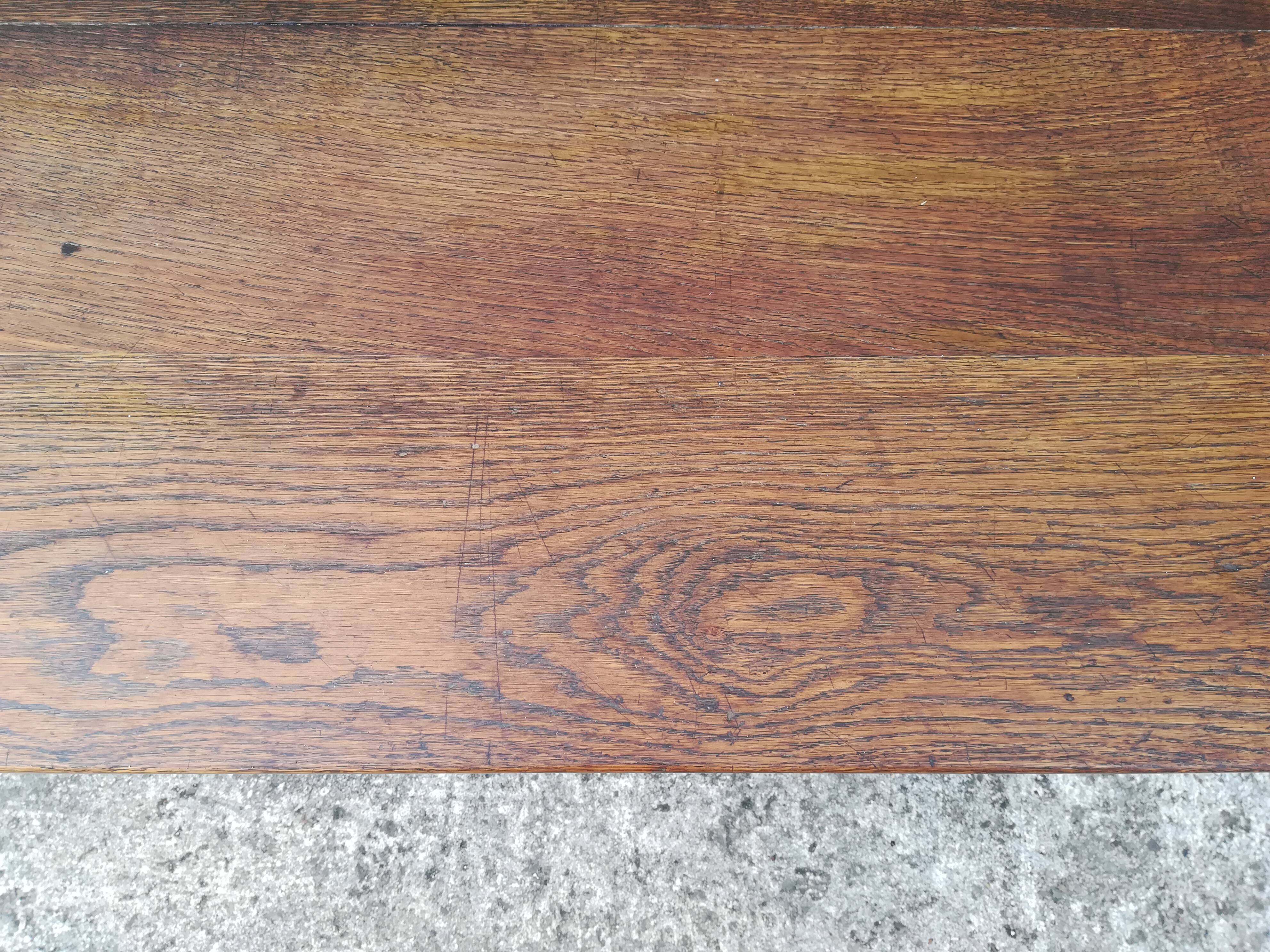 Oak farm table with two extensions