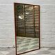 Vintage rectangular wall mirror teak frame