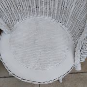 Paire de fauteuil en osier rotin blanc art deco vintage