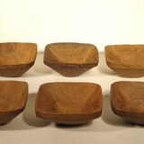 Exotic wood plate and bowl tray set