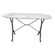 Authentic bistro table with white marble and cast iron from the early 20th century.