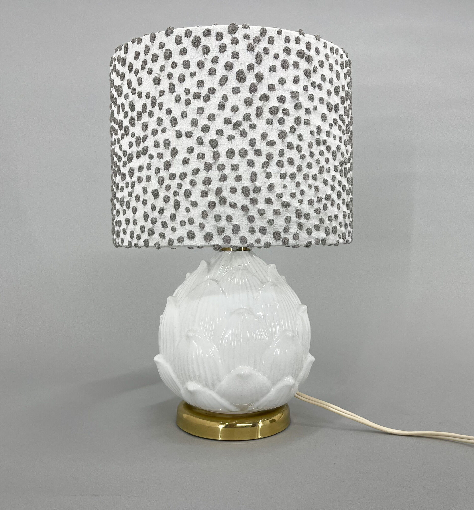Lampe de table italienne en céramique émaillée d’artichaut du milieu du siècle