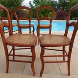6 louis Philippe style chairs in solid wood merisier