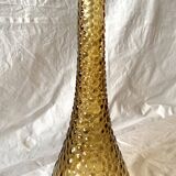 Genie bottle in amber yellow Empoli glass