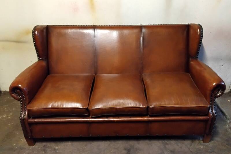 Wingback club sofa