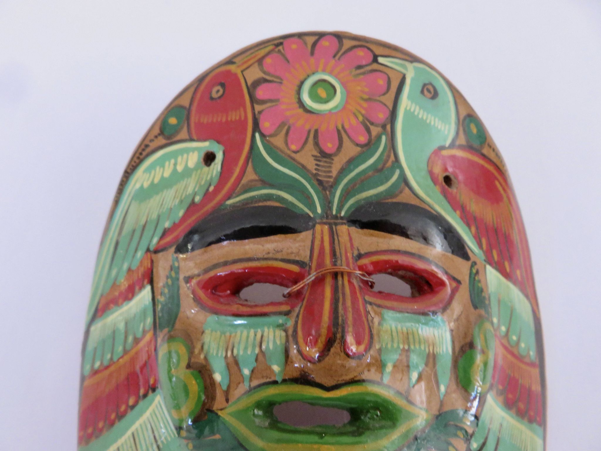 Mexican terracotta mask, Mexican folk art, 1970s