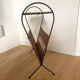 Vintage rattan and black metal magazine rack – Nightstand