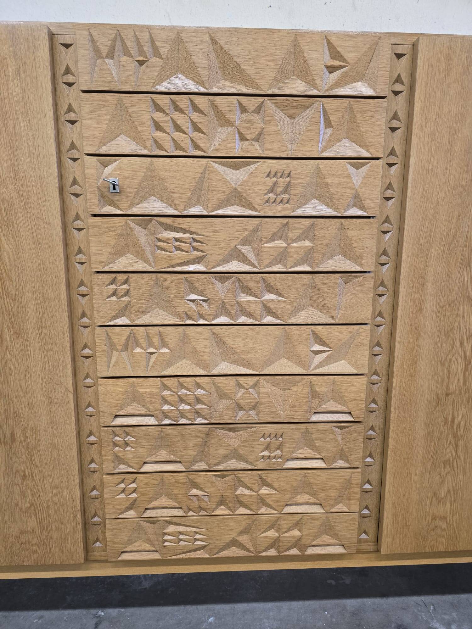 XL vintage mid-height wardrobe with brutalist accents