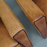 Fauteuils de club en cuir couleur cognac néerlandais vintage, ensemble de 2