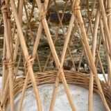 60s rattan bedside table