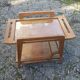 Ancienne desserte en bois vintage pieds compas scandinave
