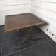 Vintage steel and leather coffee table