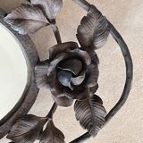 Mirror or centerpiece wrought iron Art Deco signed.