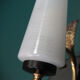 Pair of brass wall sconces tulips in white striated glass and black metal
