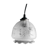 Suspension en verre à motifs fleuris