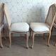 Set of 4 dining chairs in white ceruse wood Louis XV style
