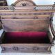 Banquette-coffre ancienne style Henri II / Néo-Renaissance en bois sculpté