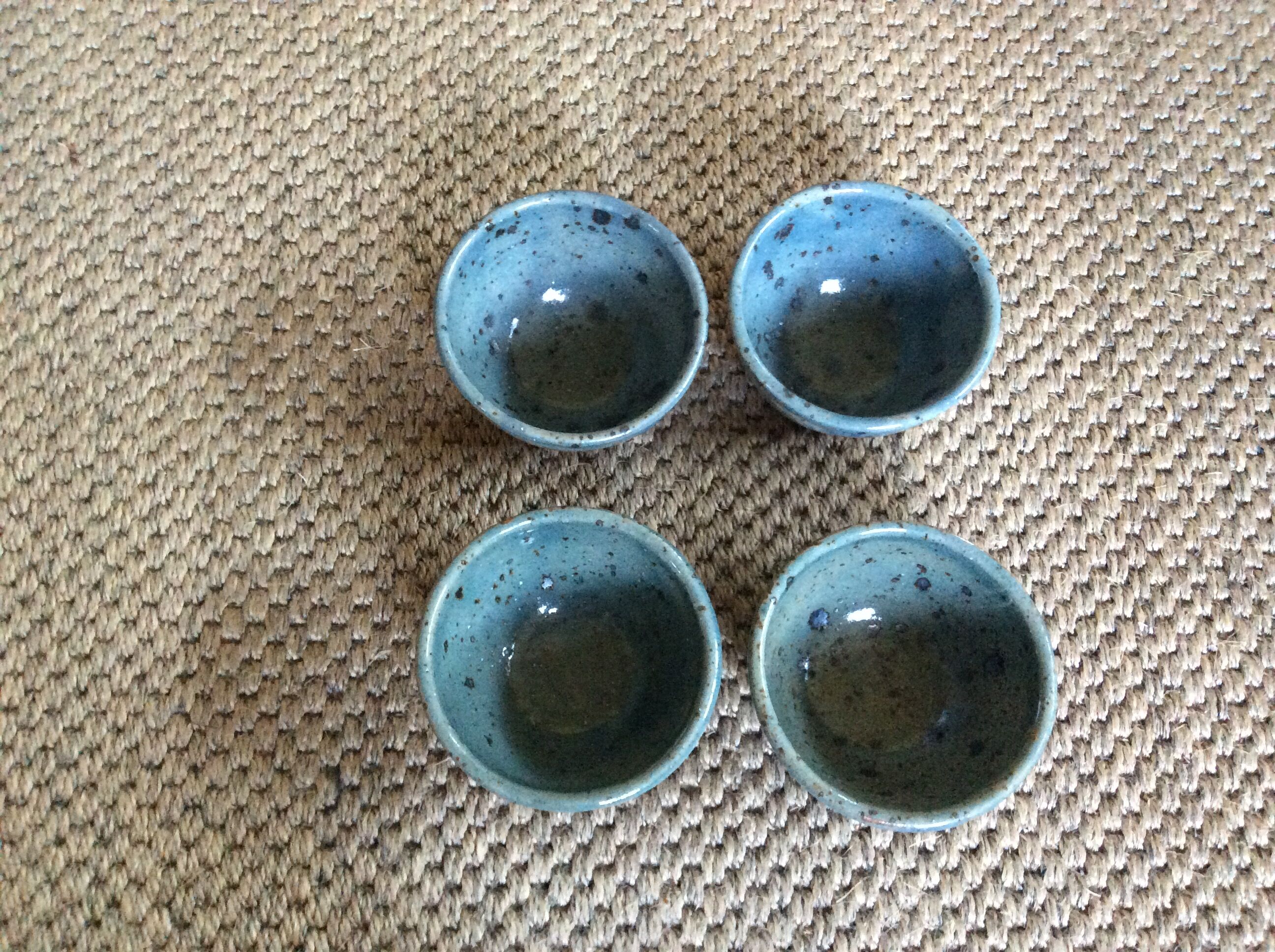 Series of 4 sandstone bowls