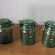Lot de 3 bocaux en verre vert Durfort
