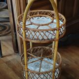 Rattan serving table