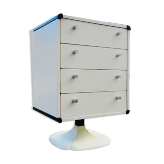 Commode blanche Gautier 1973 pied tulipe