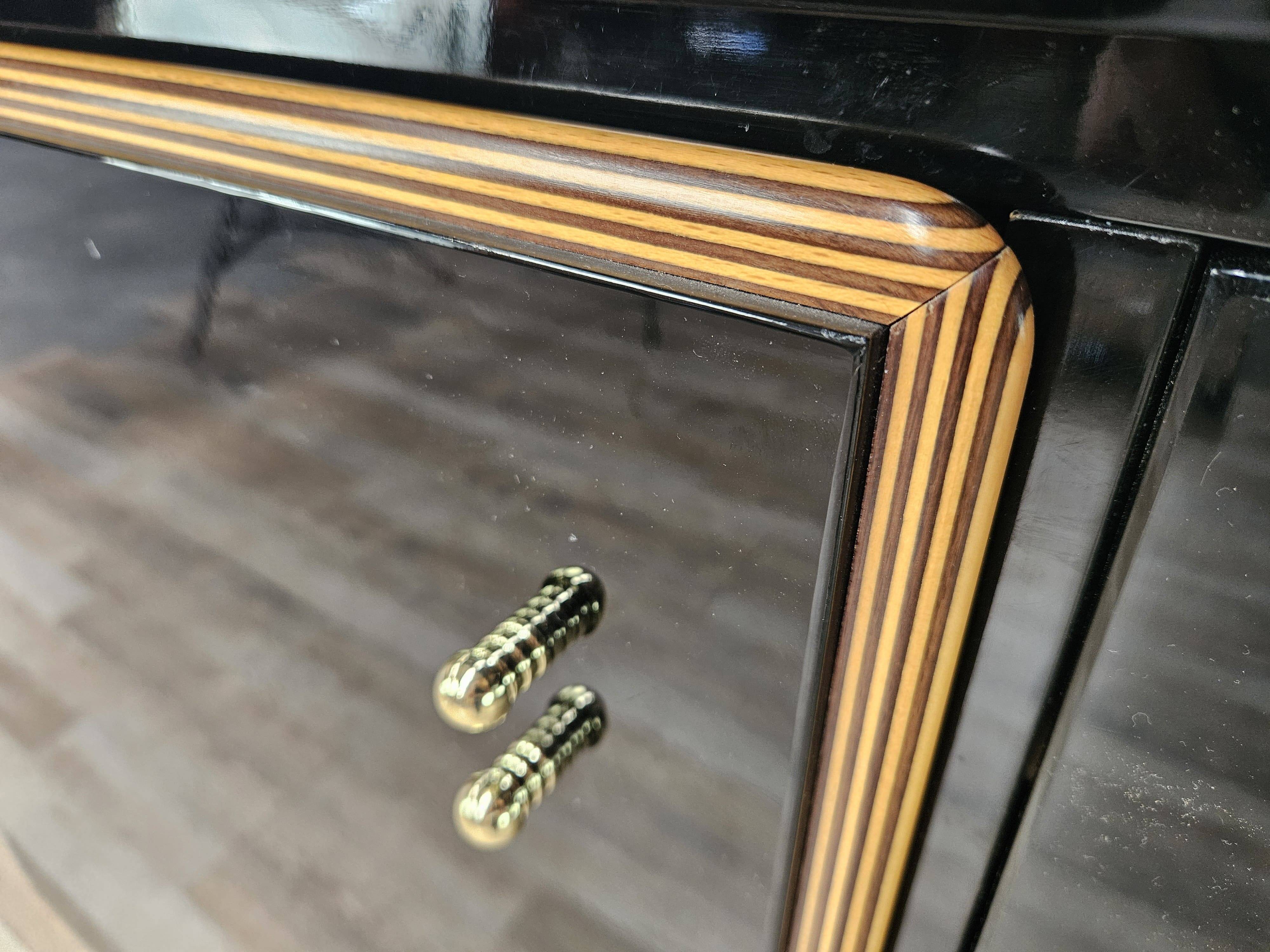1970s Pierre Cardin sideboard in black lacquered wood