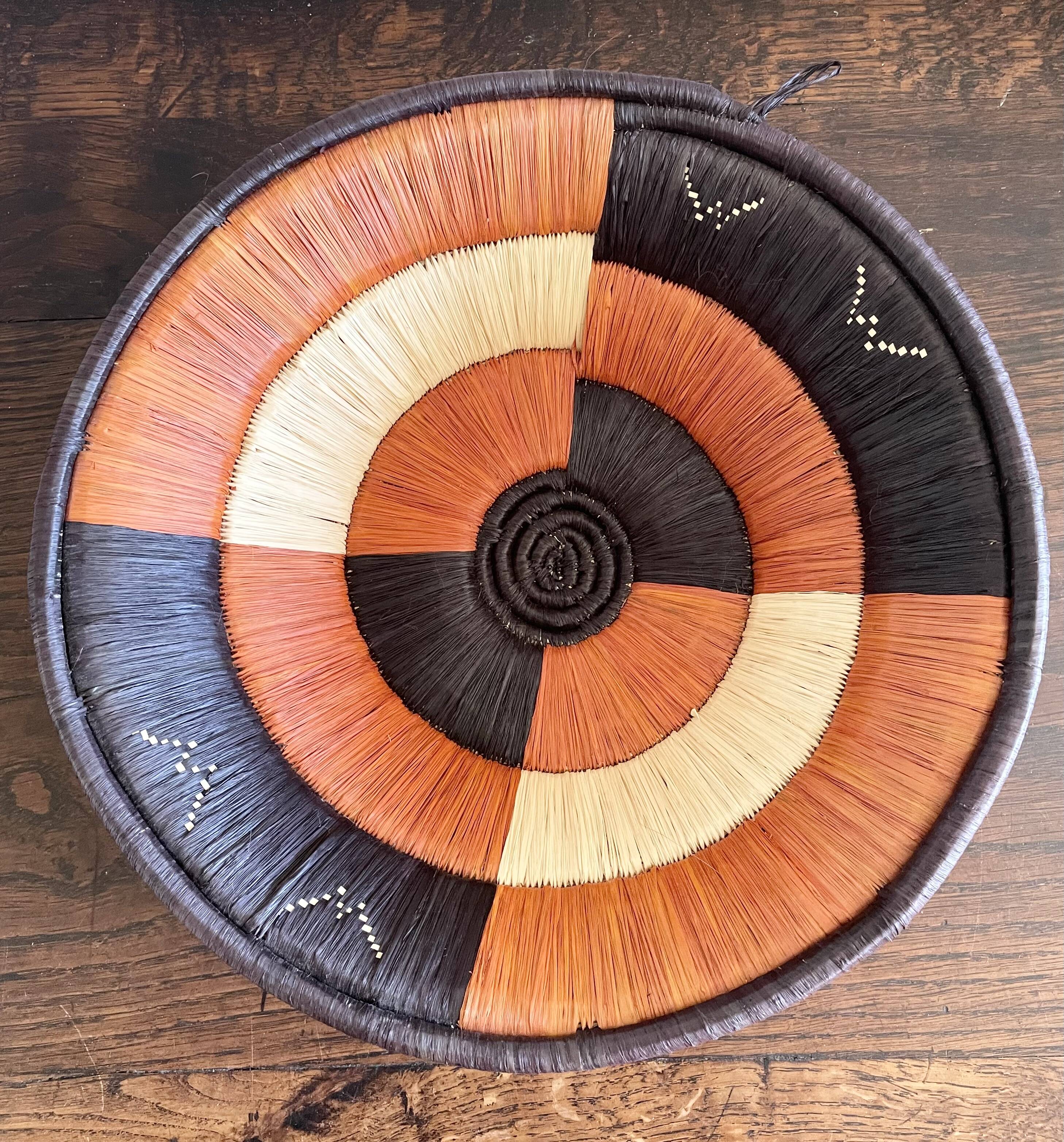 Vintage woven raffia basket