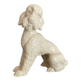 Large poodle, glazed ceramic dog, 1920s-30s