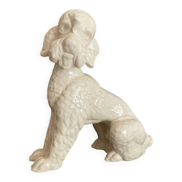 Large poodle, glazed ceramic dog, 1920s-30s