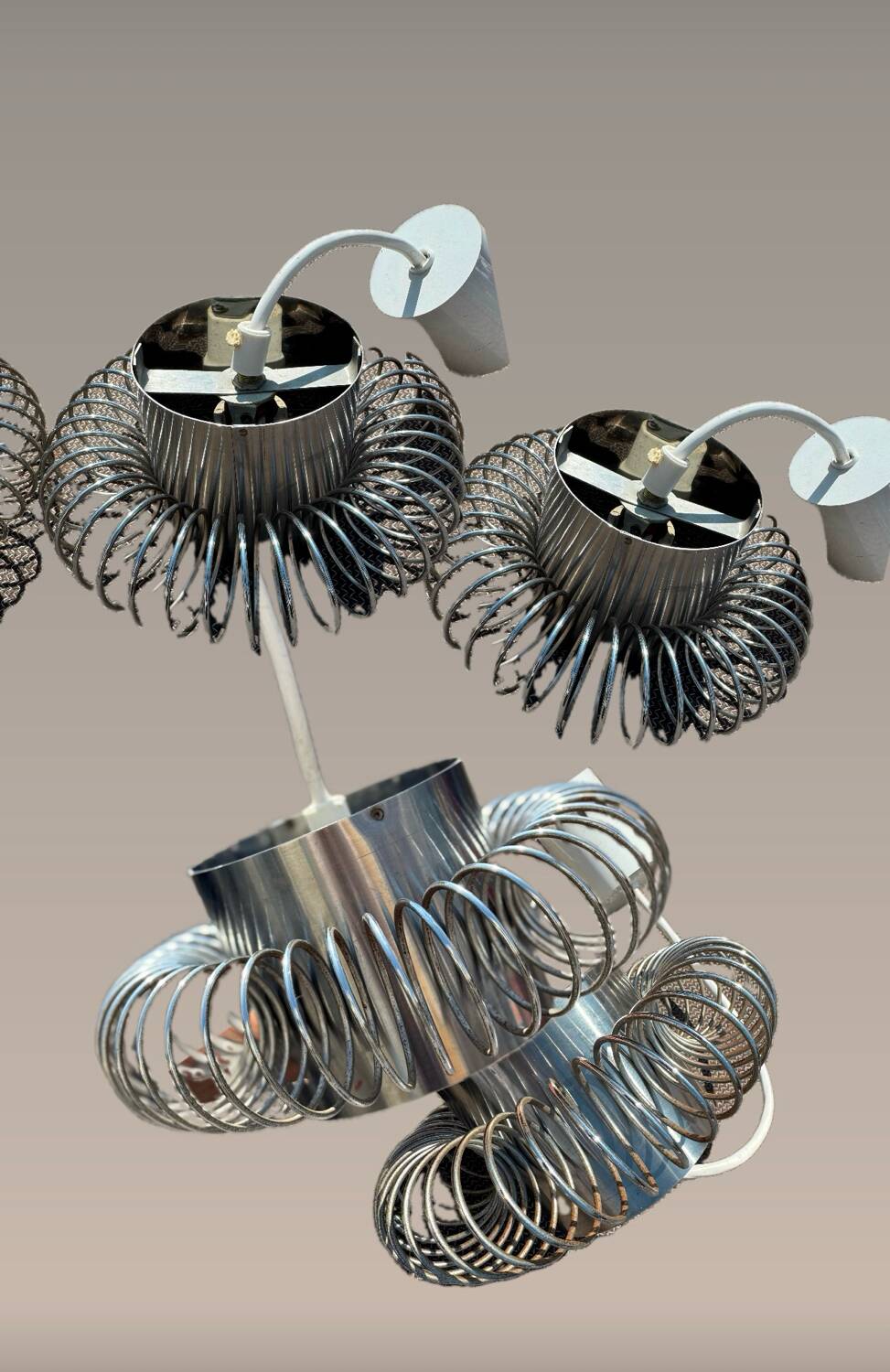 Pair of 70's Andrea Lazzari pendant lights for Morosini