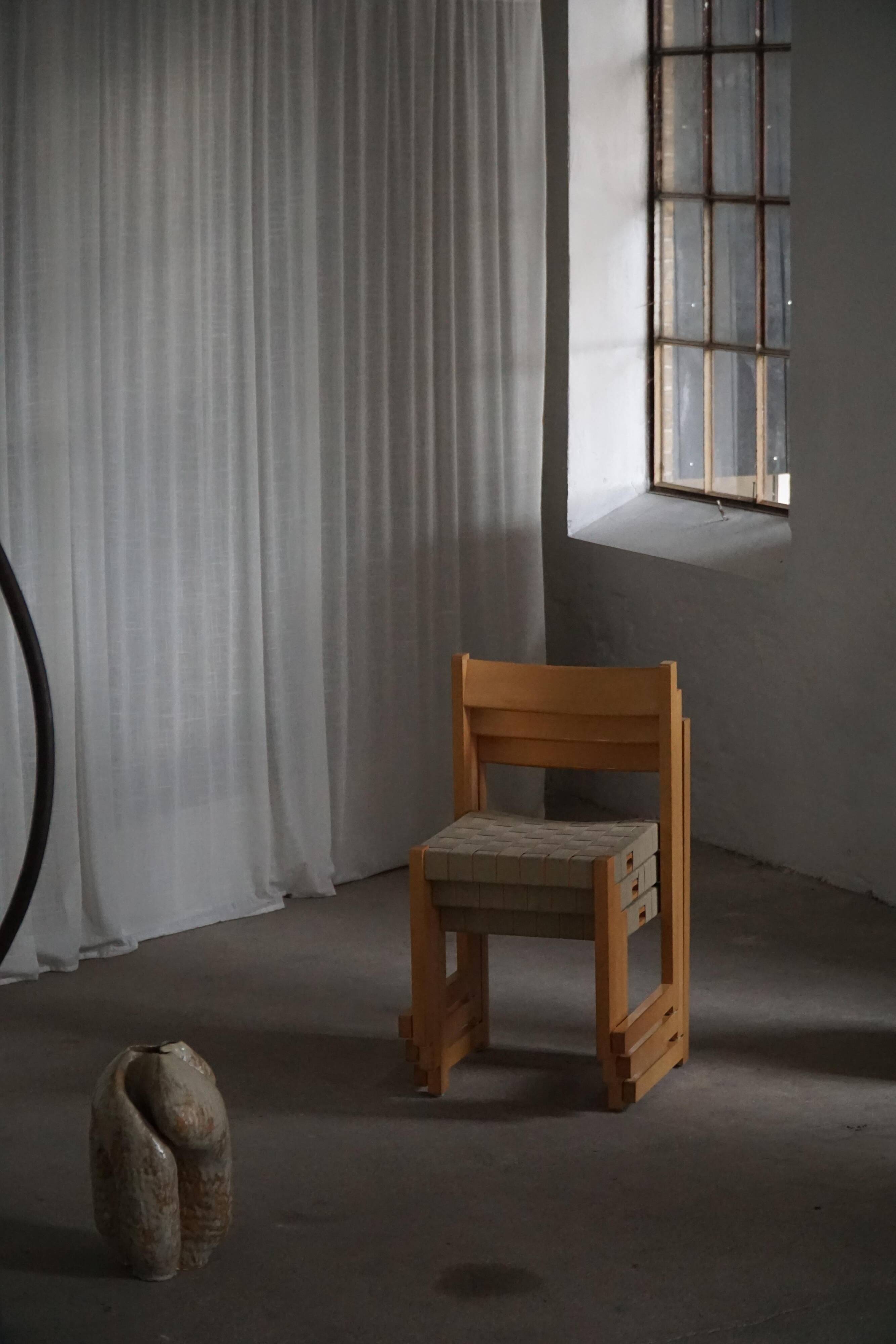 Hans J. Wegner, 'Koldinghus' chairs in beech with woven seat, set of 6, 1988