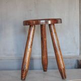 Tabouret vintage, tabouret bois, tabouret tripode , tabouret d'appoint